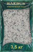 BARBUS Грунт 3,5 кг. ЧЕРНО-БЕЛЫЙ мраморная крошка 2-5 мм.