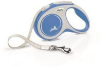 Flexi New Line Comfort S поводок-рулетка до 15 кг. 5 м, трос серый/синий