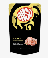 ENSO пауч д/кошек, кусочки в соусе с курицей, 85г
