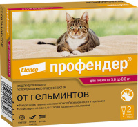 Профендер Байер антигельминтик капли на холку д/кошек ПОШТУЧНО (5-8кг 2пипетки*0,7мл)