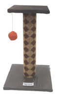 Дружок ДРУЖОК 028А Когтеточка-столб для кошек, на платформе с полкой, ковролин