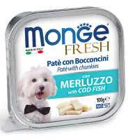 Monge Dog Fresh консервы для собак треска 100г