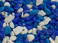 Золото морей Грунт для аквариума, Мраморная крошка бело-сине-голубая, 5-10 мм 3,5 кг
