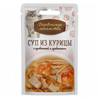 Деревенские лакомства Суп из курицы с креветкой/гребеш 4шт *35г