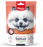 Wanpy Dog лакомые кусочки из нежного лосося в форме рыбок 100 г [уценка]