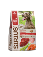 Сириус сухой корм для взрослых собак Мясной рацион (2 кг)