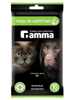 Триол Влажные салфетки "Уход за шерстью", 200*150 мм., 15 шт. [уценка] (для лап)