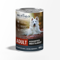Mr.Buffalo Консервы ADULT для собак, мясное ассорти с говядиной, 400 г.