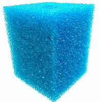 Акв. Губка прямоугольная крупнопористая СИНЯЯ Турбо №7, 8х8х10 см