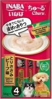 Inaba Сяо Чуру для собак лакомство пюре куриное пюре со вкусом говядины 4*14г ПОШТУЧНО