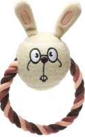 Игрушка для собак СОЮЗМУЛЬТФИЛЬМ "Мяч-кролик с веревкой", d65/160мм Triol