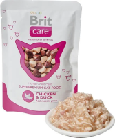Brit Care пауч для кошек Chicken&Duck Курица и утка, 80 г.