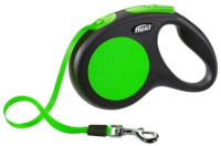 Flexi Limited Edition Neon Reflect M поводок-рулетка до 25 кг. Лента 5 м, зеленый