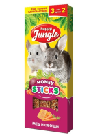 Happy Jungle Палочки для крупных грызунов, мед и овощи, 3 шт. 90 г. [уценка]