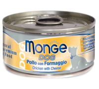 Monge Dog Natural Влажный корм для собак куриные кусочки с сыром, консервы 95 г