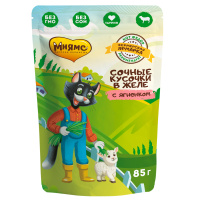 Мнямс Влажный корм сочные кусочки в желе для кошек с ягненком «Фермерская ярмарка» линия Кот Федор 85 г., пауч [32062]