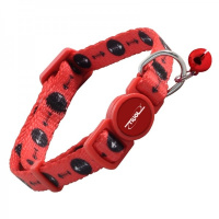 Триол Ошейник для кошек, с косточками, красный HL18