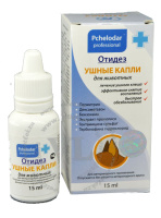 Капли Отидез ФОРТЕ ушные для собак и кошек с прополисом Пчелодар