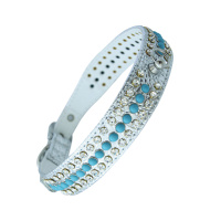 Ошейник YS1205C из иск.кожи со стразами, 25*500мм