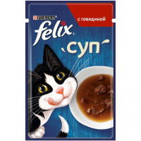 FELIX Суп для взрослых кошек с говядиной, пауч, 48 г