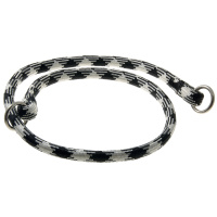 Ошейник-удавка с 2-я кольцами круглый "Арлекин" 13 мм*90 см [чёрно-белый] 76-2145