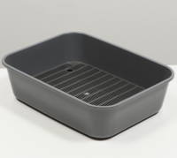 Туалет д/кошек "Сима" с сеткой FIX [серый]