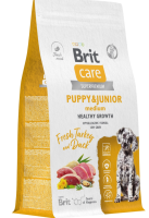Сухой корм BRIT CARE супер-премиум с индейкой и уткой для щенков средних пород "Dog Puppy&Junior M Healthy Growth" [уценка] (3 кг)