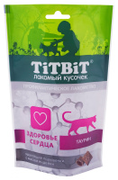 TiTBiT Хрустящие подушечки для кошек, с мясом индейки для здоровья сердца, 60 г