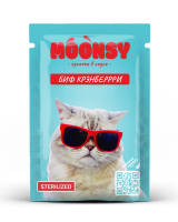 MOONSY Пауч для кошек в соусе стерилизованных "БИФ КРЭНБЕРРИ", телятина с клюквой, 80 г.