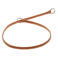 Ошейник-удавка с 2-я кольцами [лента-чулок] 5 мм, 40 см [св-коричнев.] 76-2999 Пет лайн