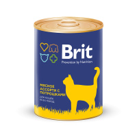 Brit Premium Консервы для кошек, Мясное ассорти с потрошками, 340 г