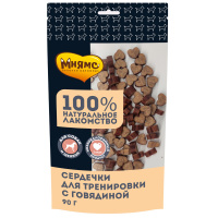 Мнямс Тренировочные лакомства для собак "Сердечки" с говядиной 90г