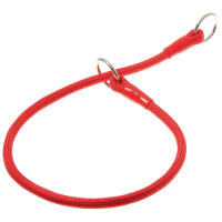 Ошейник-удавка [СО СТОПОРОМ] с 2-я кольцами круглый 6мм*45см [красный] 76-1369