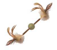 Игрушка для кошек из мататаби "Шарик с перьями", 120/200мм, серия NATURAL