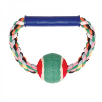 Триол Игрушка для собак, веревка цветная круглая с мячом, 16,5 см.