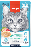 Wanpy Cat Дополнительный консервированный корм пауч для кошек курица в собственному соку 70 г