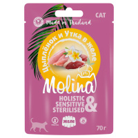 Molina Пауч для кошек Цыпленок и Утка в желе, 70 г.