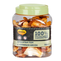 Мнямс лакомство для собак кроличьи уши с куриным мясом ПОШТУЧНО