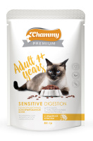 Chammy Premium Влажный корм для кошек, с чувствительным пищеварением, индейка с рисом, 85 г.