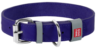Ошейник WAUDOG Classic, кожа, металлическая пряжка [ширина 20 мм, длина 30-39 см] (фиолетовый)