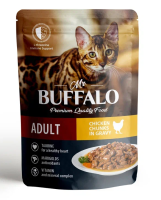 Mr.Buffalo Влажный корм ADULT для взрослых кошек, цыпленок в соусе, 85 г. [уценка]