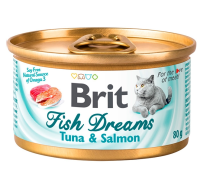 Brit Care Консервы суперпремиум класса для кошек Fish Dreams с тунцом и лососем, 80 г. [уценка]
