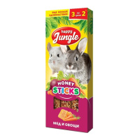 Happy Jungle Палочки для крупных грызунов, мед и овощи, 3 шт. 90 г.