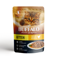 Mr.Buffalo Влажный корм KITTEN для котят цыпленок в соусе, 85 г.