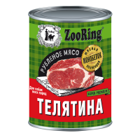 ZOORING Консервы для собак, Телятина, 338 гр