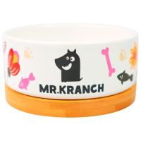 Миска Mr.Kranch Bamboo керамическая на бамбуковой подставке 340 мл, Цветы Прованса розовая
