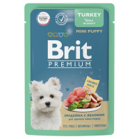Brit Premium Пауч индейка с яблоком в соусе для щенков мини-пород , 85 г. [уценка]