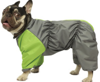 Комбинезон демисезонный "Французский бульдог" серо- салатовый Gamma (S, серо-салатовый, 36*70см)