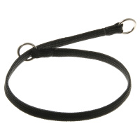 Ошейник-удавка с 2-я кольцами [лента-чулок] 10мм, 55см [чёрный] 76-232 Пет лайн