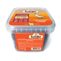 AlpenHof Лакомство для мелких собак и щенков Кальциевые косточки с уткой 450 г. (450гр)